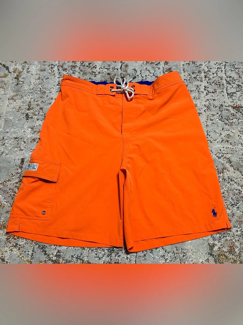 Ralph Lauren Kailua Classic-Fit Swim Trunks Orange size Large